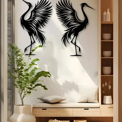 Mô hình trang trí tường Chim Hạc nghệ thuật - File in 3D chất lượng