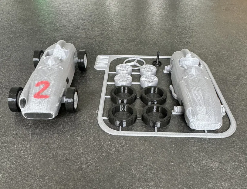 Mô hình lắp ráp xe đua Mercedes-Benz W196 Kit Card (In 3D) - Image 2