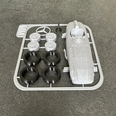 Mô hình lắp ráp xe đua Mercedes-Benz W196 Kit Card (In 3D)