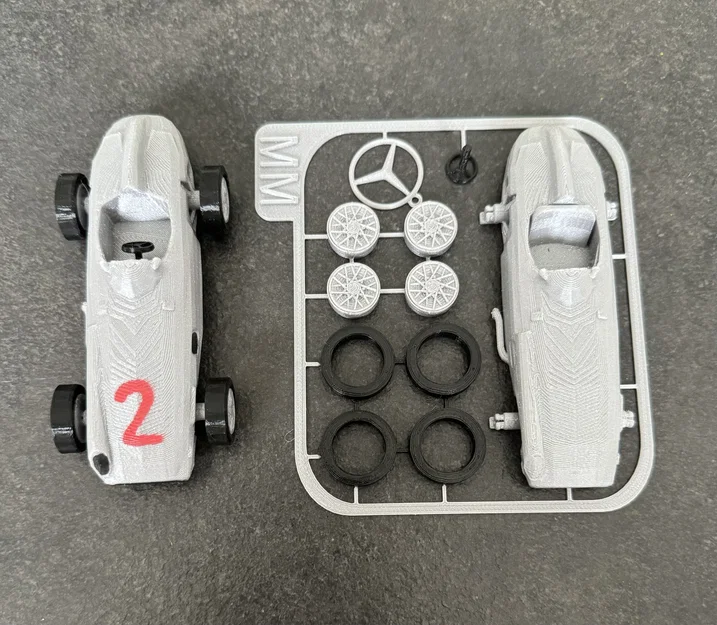 Mô hình lắp ráp xe đua Mercedes-Benz W196 Kit Card (In 3D) - Image 4