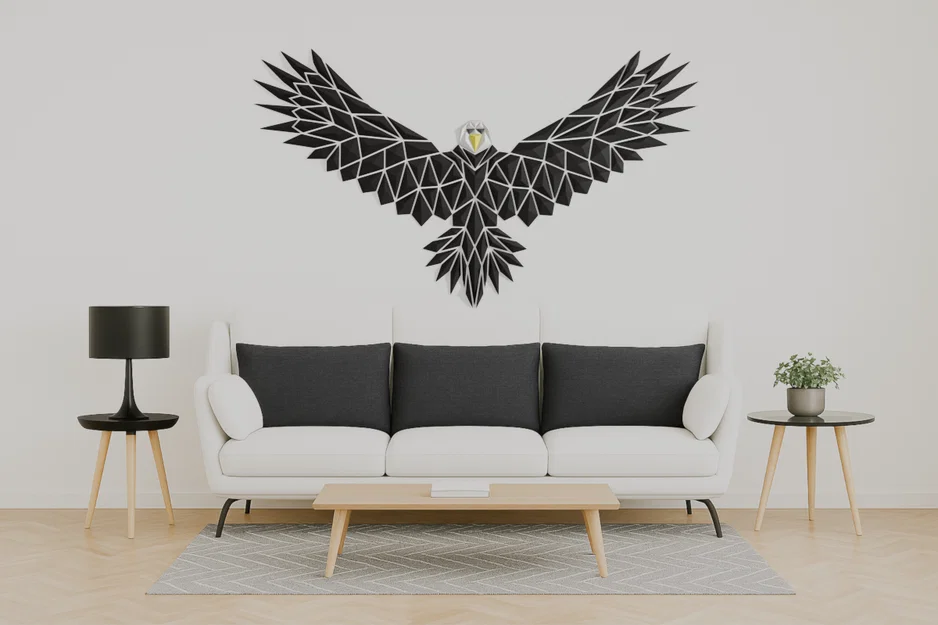 Tranh treo tường đại bàng hình học (Geometric eagle wall art) - Image 1