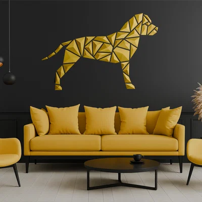 Tranh treo tường chó hình học – phong cách “Staffy-AmStaff”