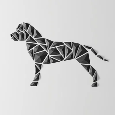 Tranh treo tường chó hình học – phong cách “Staffy-AmStaff”