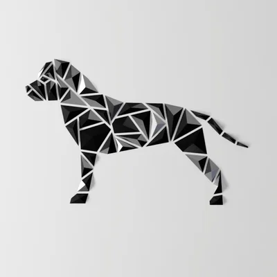 Tranh treo tường chó hình học – phong cách “Staffy-AmStaff”