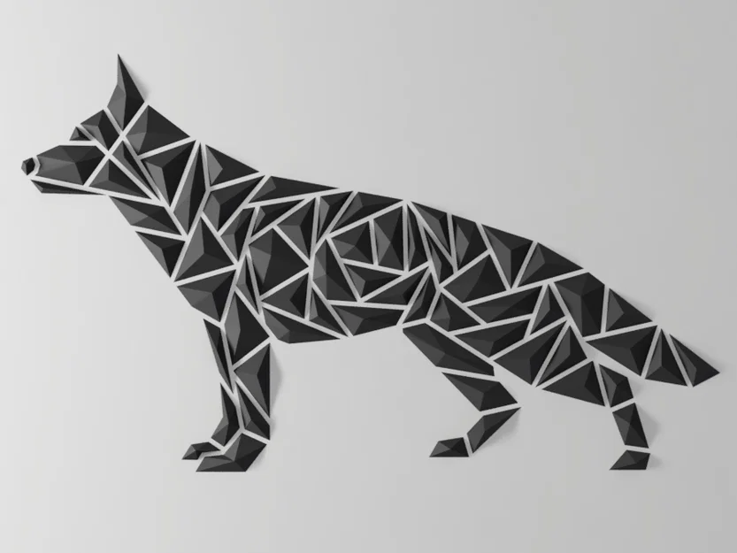 Tranh treo tường chó hình học – kiểu German Shepherd - Image 2