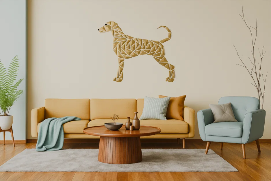 Tranh treo tường chó hình học – phong cách German Shorthaired Pointer - Image 1