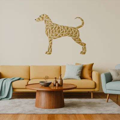 Tranh treo tường chó hình học – phong cách German Shorthaired Pointer