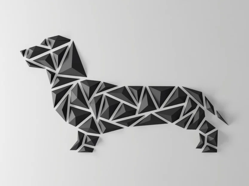 Tranh treo tường chó hình học – “Dachshund style” - Image 2