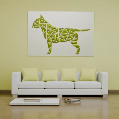 Tranh treo tường chó hình học – phong cách “Bull Terrier”