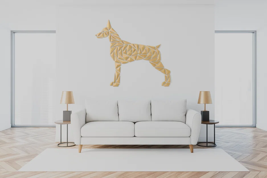 Tranh tường chó hình học – phong cách “Dobermann” - Image 1