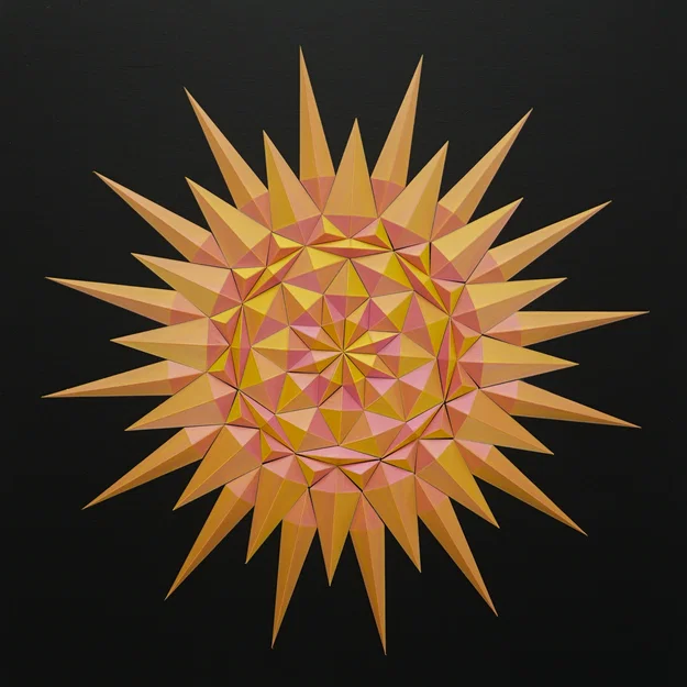 Thiết kế treo tường Sao/Mặt Trời hình học (Geometric Star/Sun) - Image 1