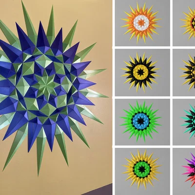 Thiết kế treo tường Sao/Mặt Trời hình học (Geometric Star/Sun)