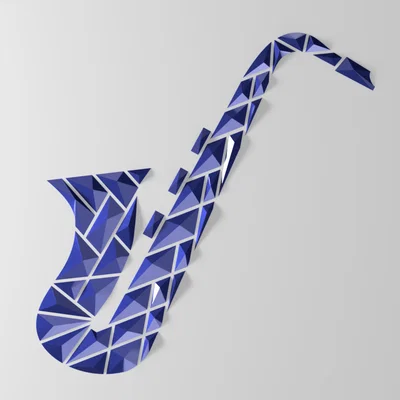 Tranh treo tường kèn saxophone hình học (Geometric Saxophone wall art)