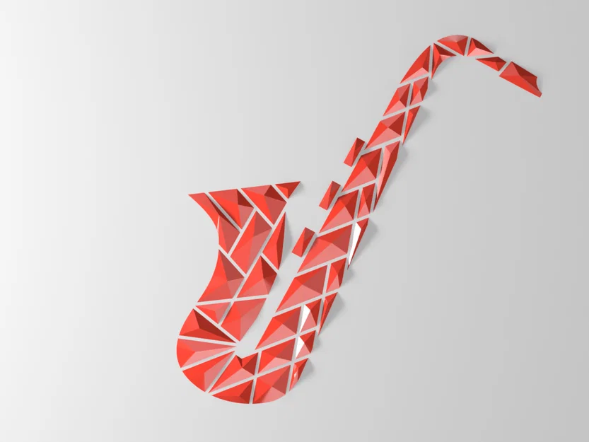 Tranh treo tường kèn saxophone hình học (Geometric Saxophone wall art) - Image 4