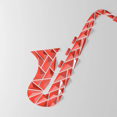 Tranh treo tường kèn saxophone hình học (Geometric Saxophone wall art)