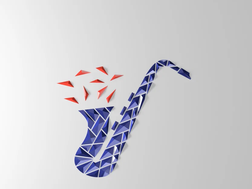 Tranh treo tường kèn saxophone hình học (Geometric Saxophone wall art) - Image 5