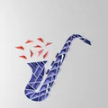 Tranh treo tường kèn saxophone hình học (Geometric Saxophone wall art) - Thumbnail 5