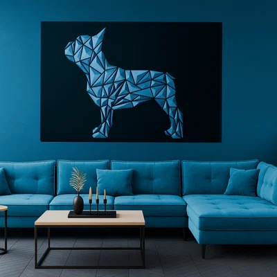 Tranh treo tường Bulldog Pháp hình học (Geometric French Bulldog wall art)