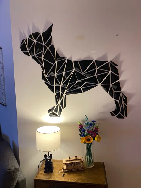 Tranh treo tường Bulldog Pháp hình học (Geometric French Bulldog wall art) - Image 2