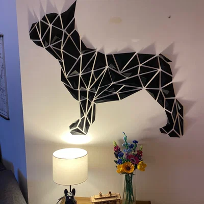 Tranh treo tường Bulldog Pháp hình học (Geometric French Bulldog wall art)