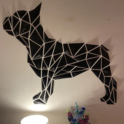 Tranh treo tường Bulldog Pháp hình học (Geometric French Bulldog wall art)