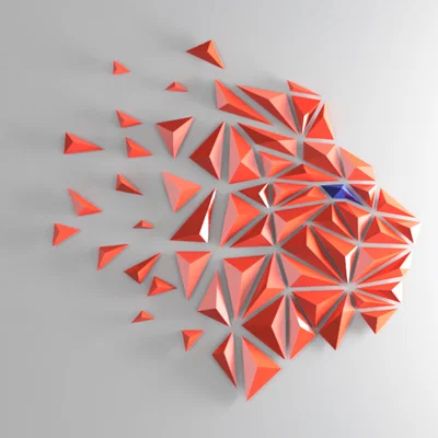 Tranh treo tường Sư Tử hình học (Geometric Lion wall art - A)