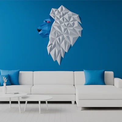 Tranh treo tường Sư tử hình học (phiên bản b)