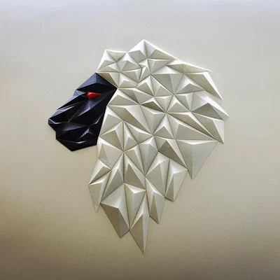 Tranh treo tường Sư tử hình học (phiên bản b)