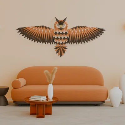 Tranh treo tường Cú mèo hình học (Geometric Owl wall art)