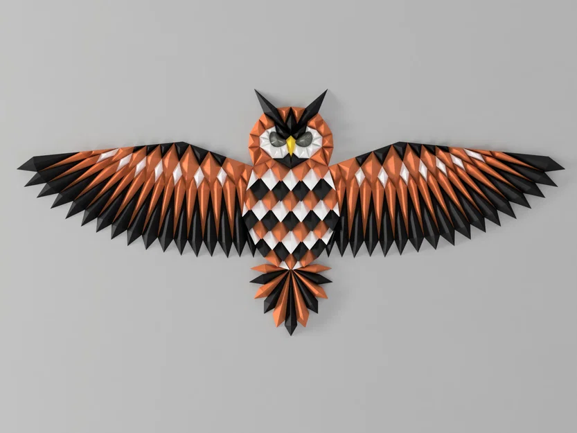Tranh treo tường Cú mèo hình học (Geometric Owl wall art) - Image 2
