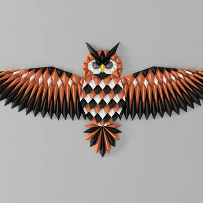 Tranh treo tường Cú mèo hình học (Geometric Owl wall art)