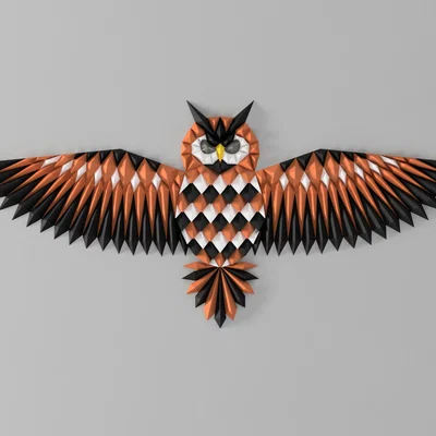 Tranh treo tường Cú mèo hình học (Geometric Owl wall art)