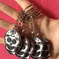 Móc khóa đầu lâu đường trang trí (Ornamental Sugar Skull Keychain) - Thumbnail 1