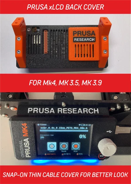 Nắp lưng cho PRUSA xLCD “Giờ có diện mạo mới” - Image 1