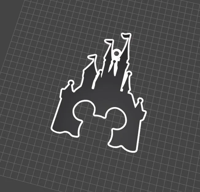 Móc khóa lâu đài Disney đáng yêu - File in 3D chất lượng - Image 1
