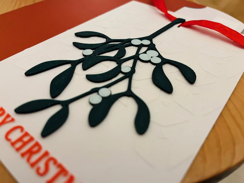 Thiệp Giáng sinh in 3D kèm quà tặng cành tầm gửi trang trí - Image 4