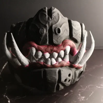 Mặt nạ quỷ Cyber Oni in 3D phong cách Samurai cực chất