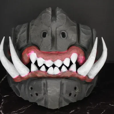 Mặt nạ quỷ Cyber Oni in 3D phong cách Samurai cực chất