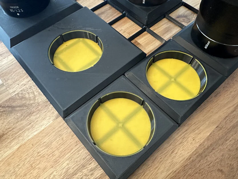 Khay giữ lens ngàm Nikon Z cho Gridfinity (2x2/3x3/4x4) - Image 2