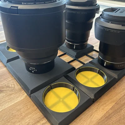 Khay giữ lens ngàm Nikon Z cho Gridfinity (2x2/3x3/4x4)