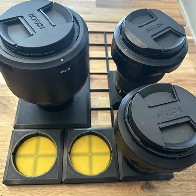 Khay giữ lens ngàm Nikon Z cho Gridfinity (2x2/3x3/4x4)