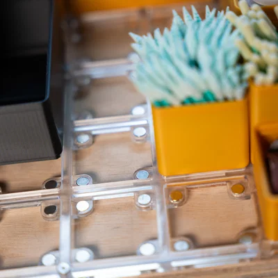 Đế Gridfinity cắt laser Parametric, có/không nam châm (Fusion360)