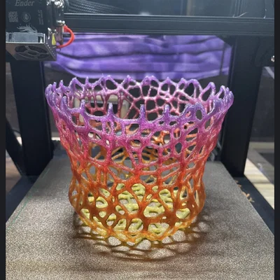 Chậu trồng lan 3D họa tiết Voronoi thông thoáng và thẩm mỹ