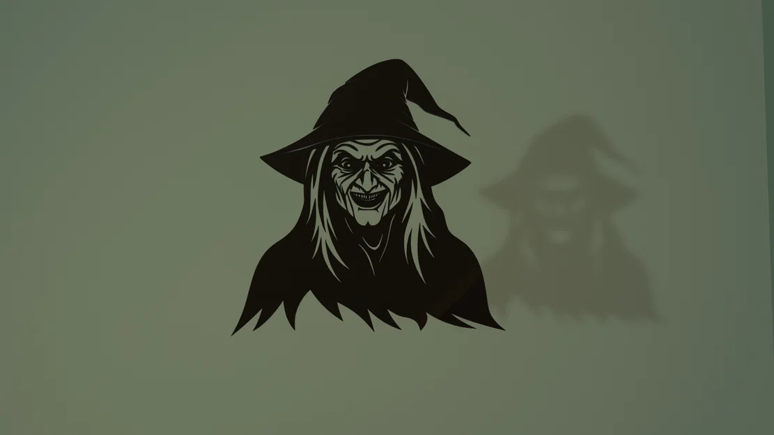 Mẫu trang trí tường mặt phù thủy rùng rợn cho Halloween (STL) - Image 1