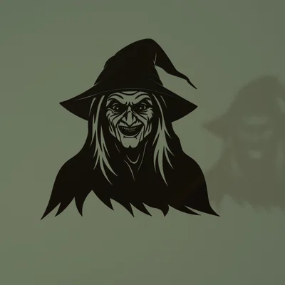 Mẫu trang trí tường mặt phù thủy rùng rợn cho Halloween (STL)