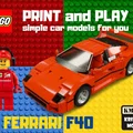 Mô hình xe Ferrari F40 phong cách LEGO in 3D dễ dàng - Thumbnail 1