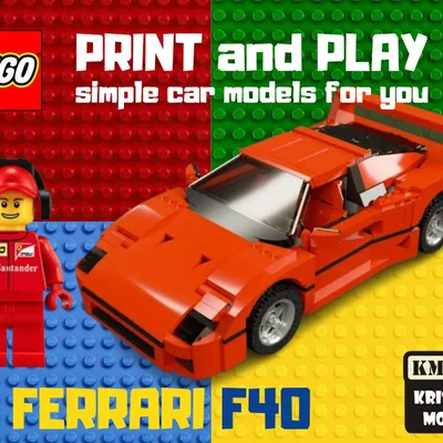Mô hình xe Ferrari F40 phong cách LEGO in 3D dễ dàng