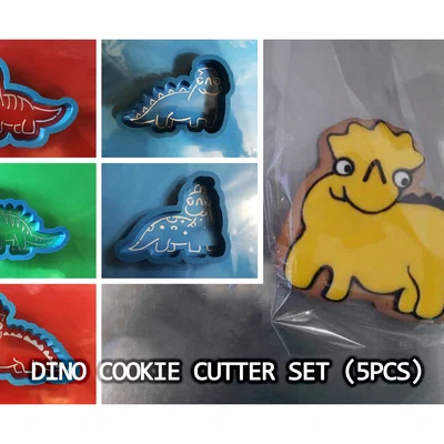 Bộ khuôn cắt bánh quy khủng long (dino) 5 món