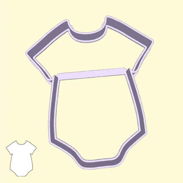 Khuôn cắt bánh quy baby shower/gender reveal – đồ liền thân em bé (baby bodysuit) - Image 1