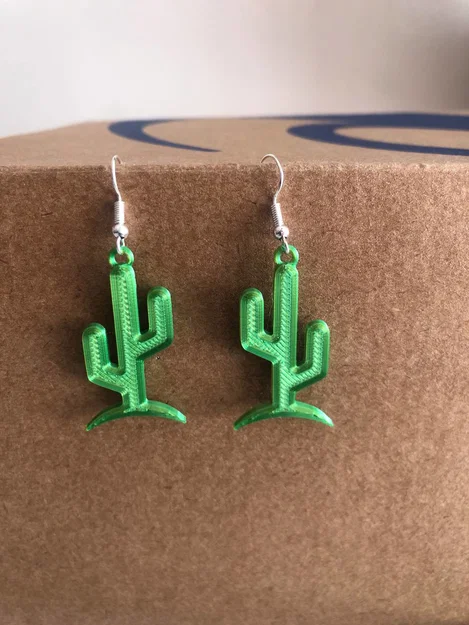 Bông tai mặt dây chuyền xương rồng (EARRING CACTUS PENDANT) - Image 1
